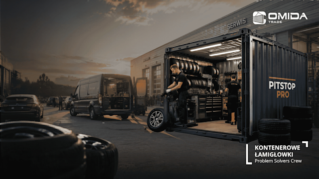 Kontener dla branży wulkanizacyjnej | PITSTOP PRO | Kontenerowe łamigłówki | Omida VLS