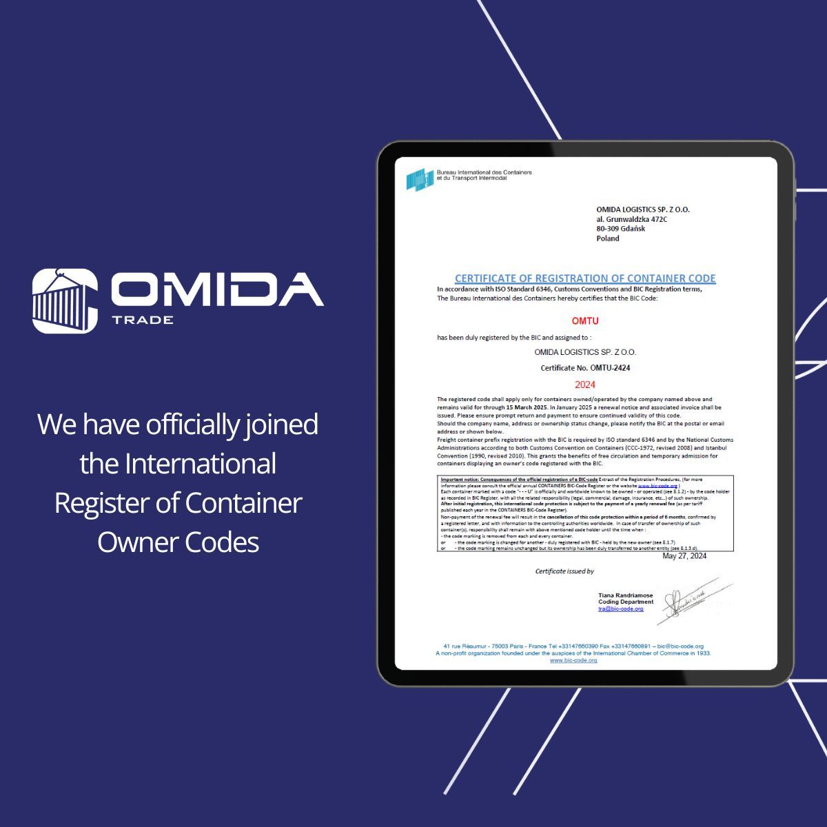 We've got it! | Omida VLS