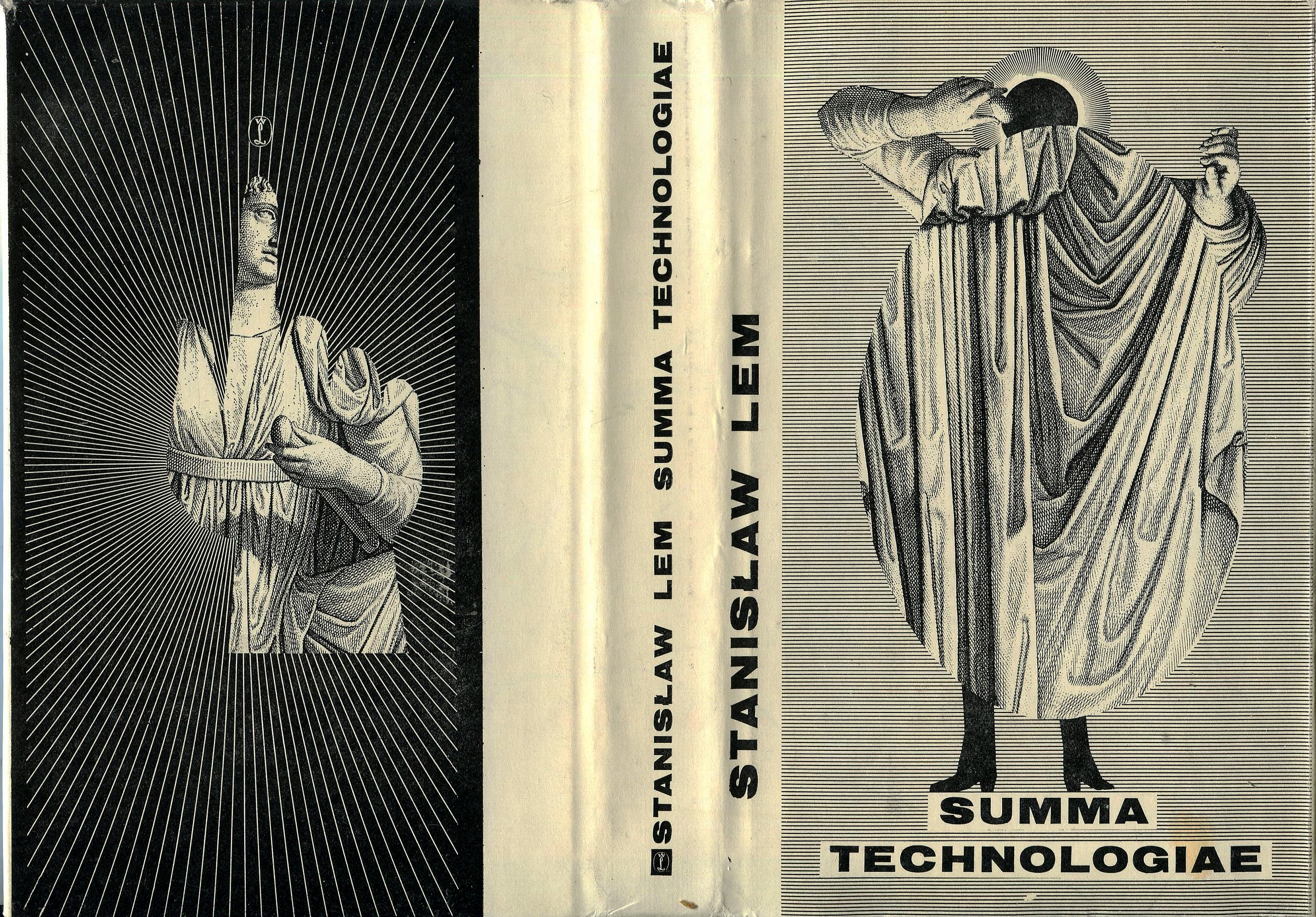 Stanisław Lem , Summa Technologiae (1964) with an actualized cover illustration by Daniel Mróz from the edition of 1974.