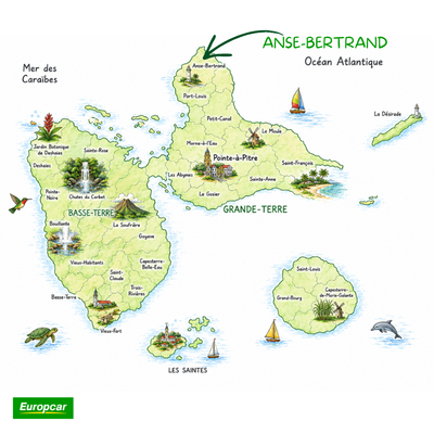 carte anse bertrand en guadeloupe