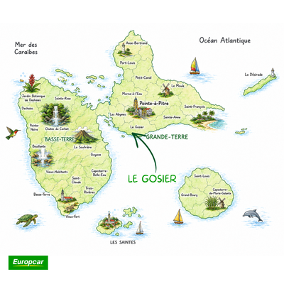 carte gosier en guadeloupe