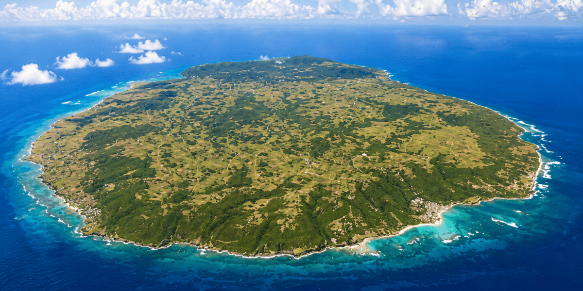 Aerial view of Marie-Galante in Guadeloupe