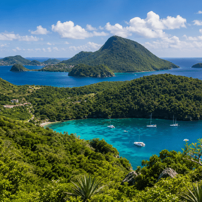 Scenic landscape of Les Saintes in Guadeloupe