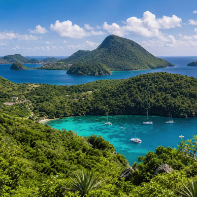 Panorama des paysages des Saintes en Guadeloupe