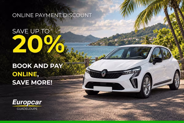 Save up to 20% with online payment – Europcar Guadeloupe
