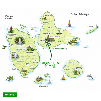 carte pointe à pitre en guadeloupe
