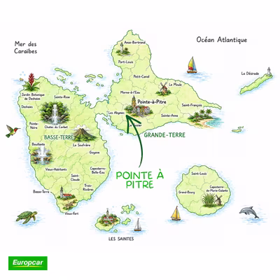 carte pointe à pitre en guadeloupe