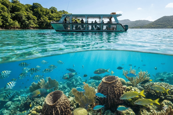 reserve cousteau bouillante bateau fond de verrelocation voiture europcar guadeloupe