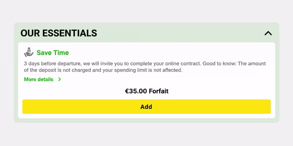 Adding the fast-track service to your booking – Europcar Guadeloupe