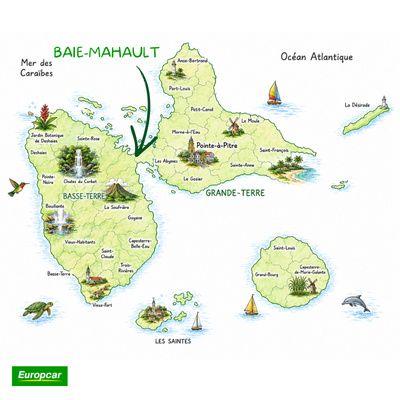 carte baie mahault en guadeloupe