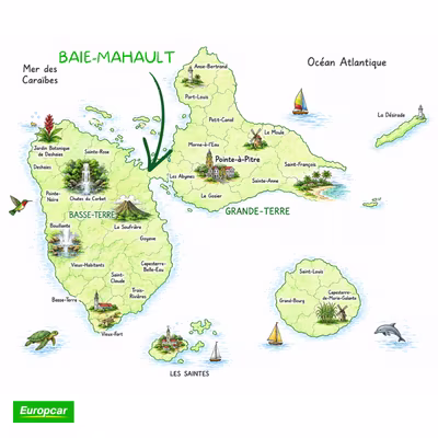 carte baie mahault en guadeloupe