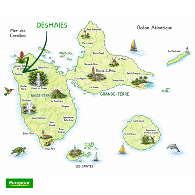 carte deshaies en guadeloupe