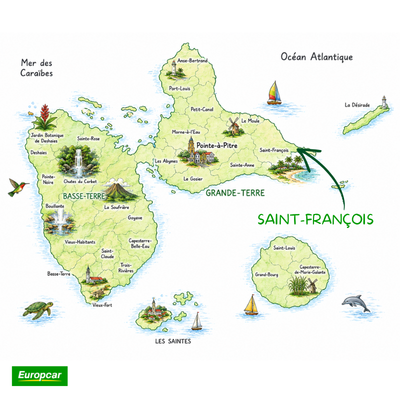carte saint françois en guadeloupe