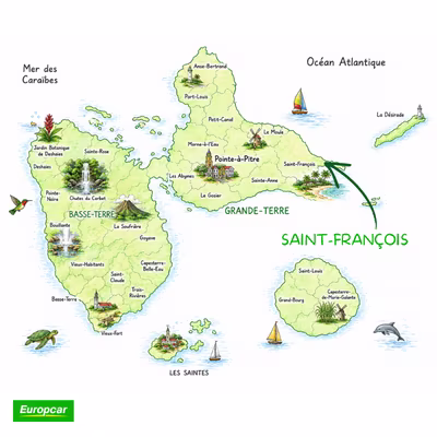 carte saint françois en guadeloupe