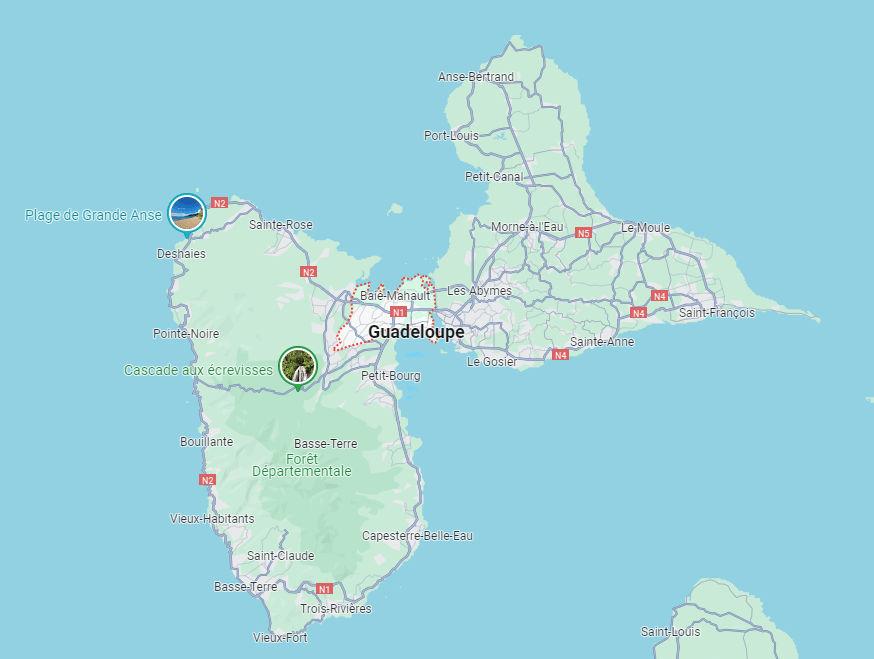 carte de la guadeloupe baie-mahault