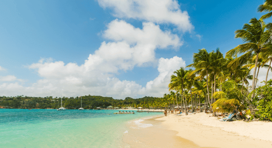 beach of guadeloupe in april
