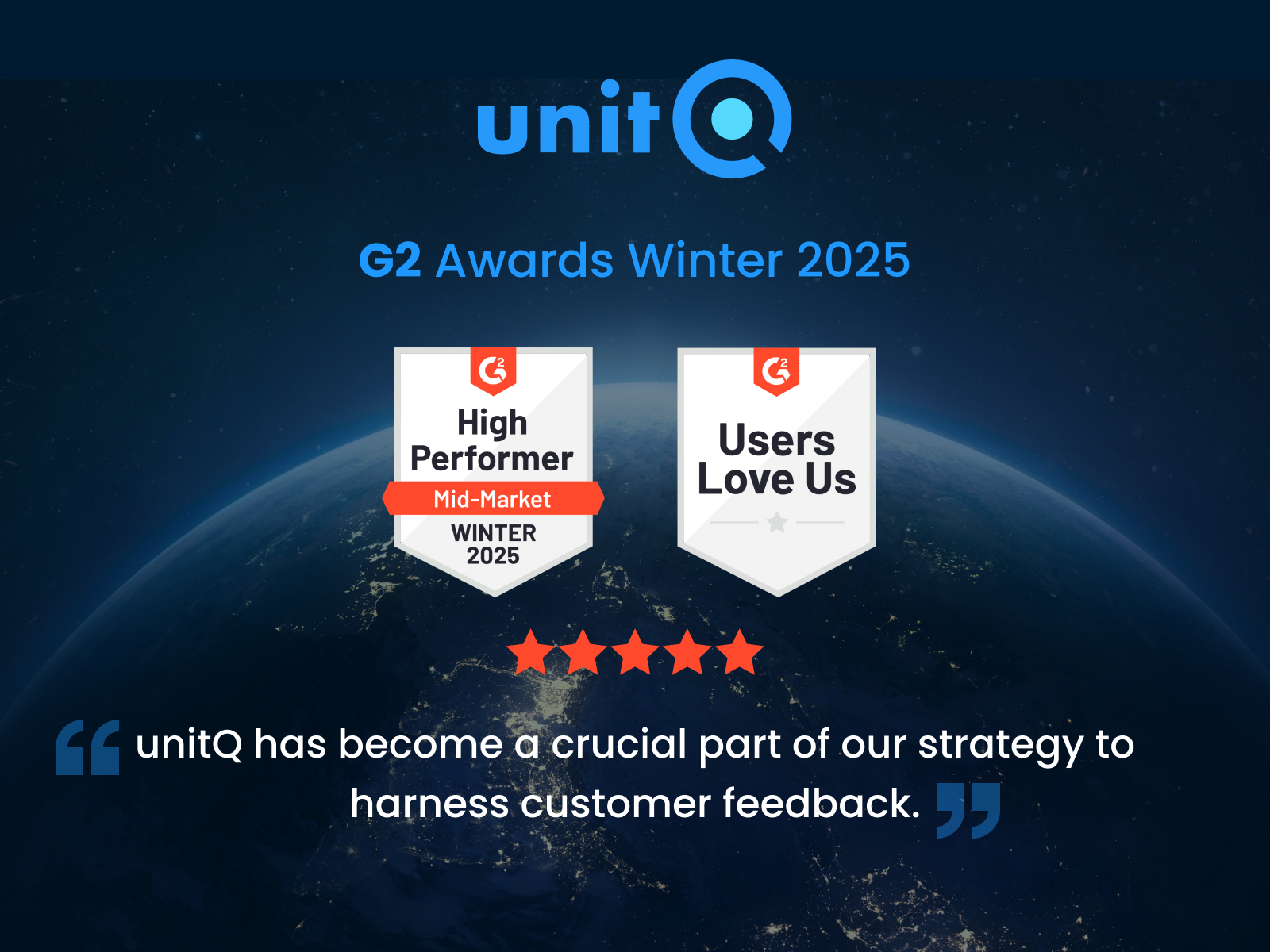 unitQ earns more G2 honors: Winter 2025 High Performer and “Users Love Us” award