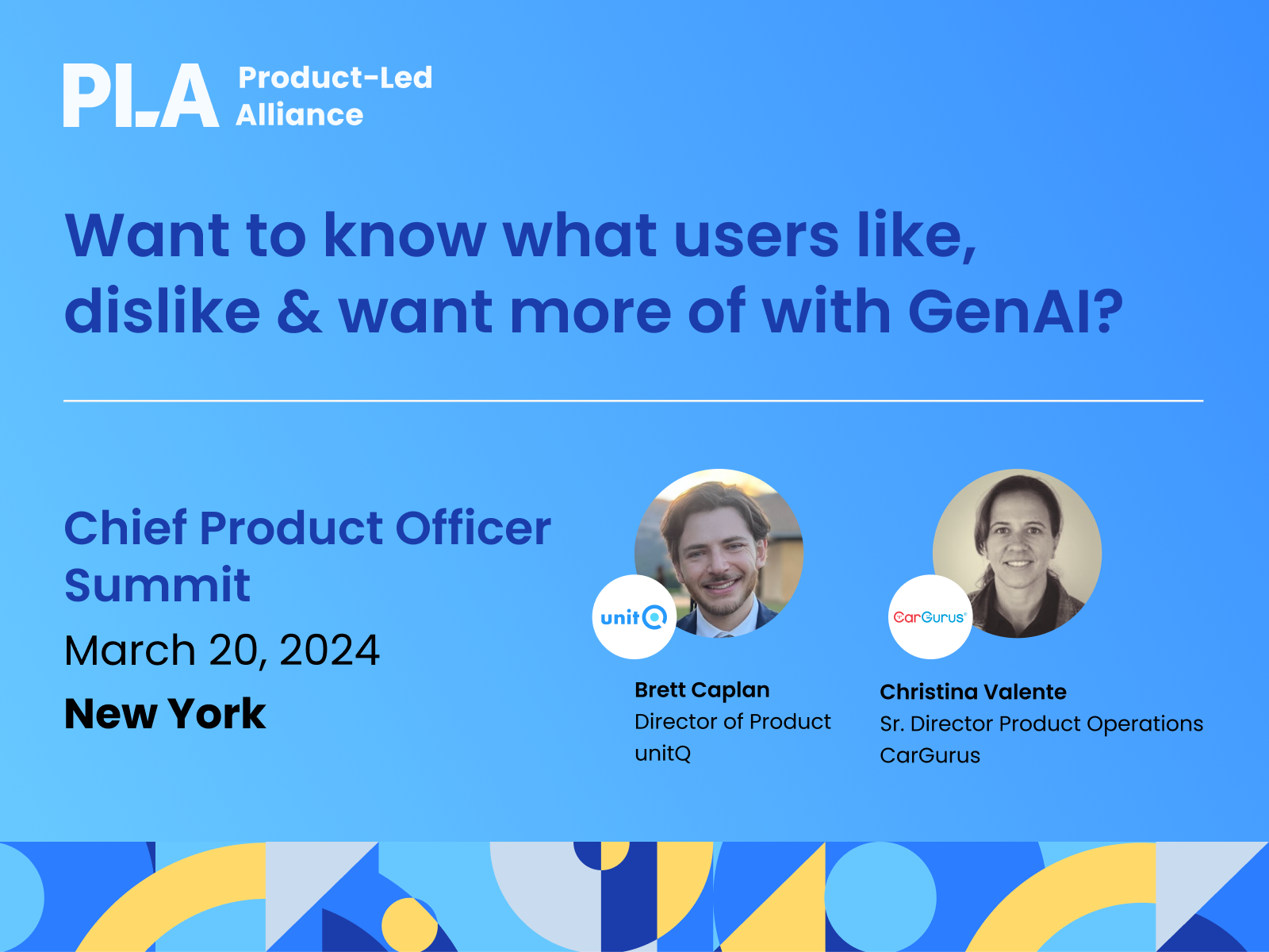 unitQ, CarGurus taking stage together at NYC Chief Product Officer Summit 2024