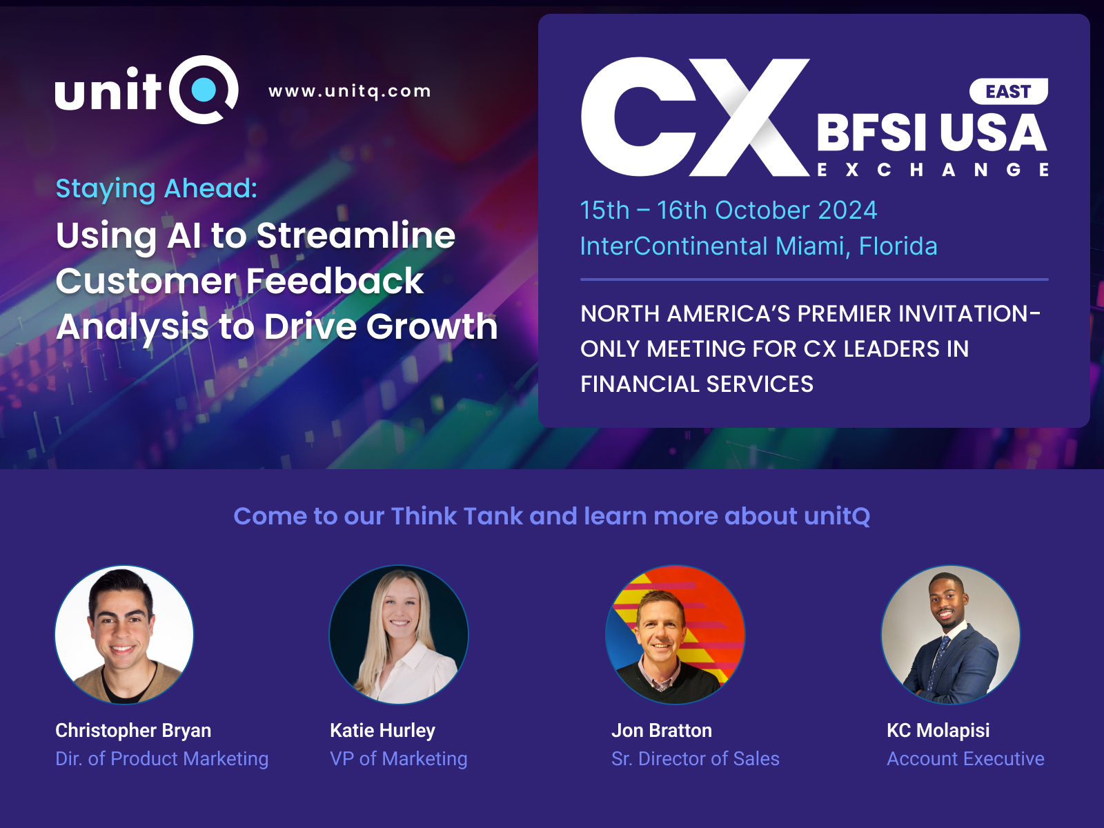 unitQ at CX BFSI Exchange East: Using AI to streamline customer feedback analysis