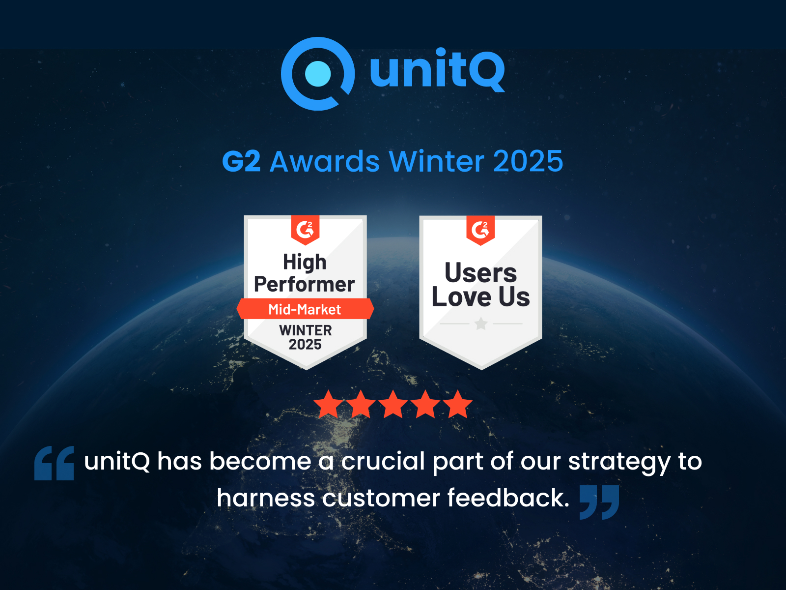 unitQ earns more G2 honors: Winter 2025 High Performer and “Users Love Us” award