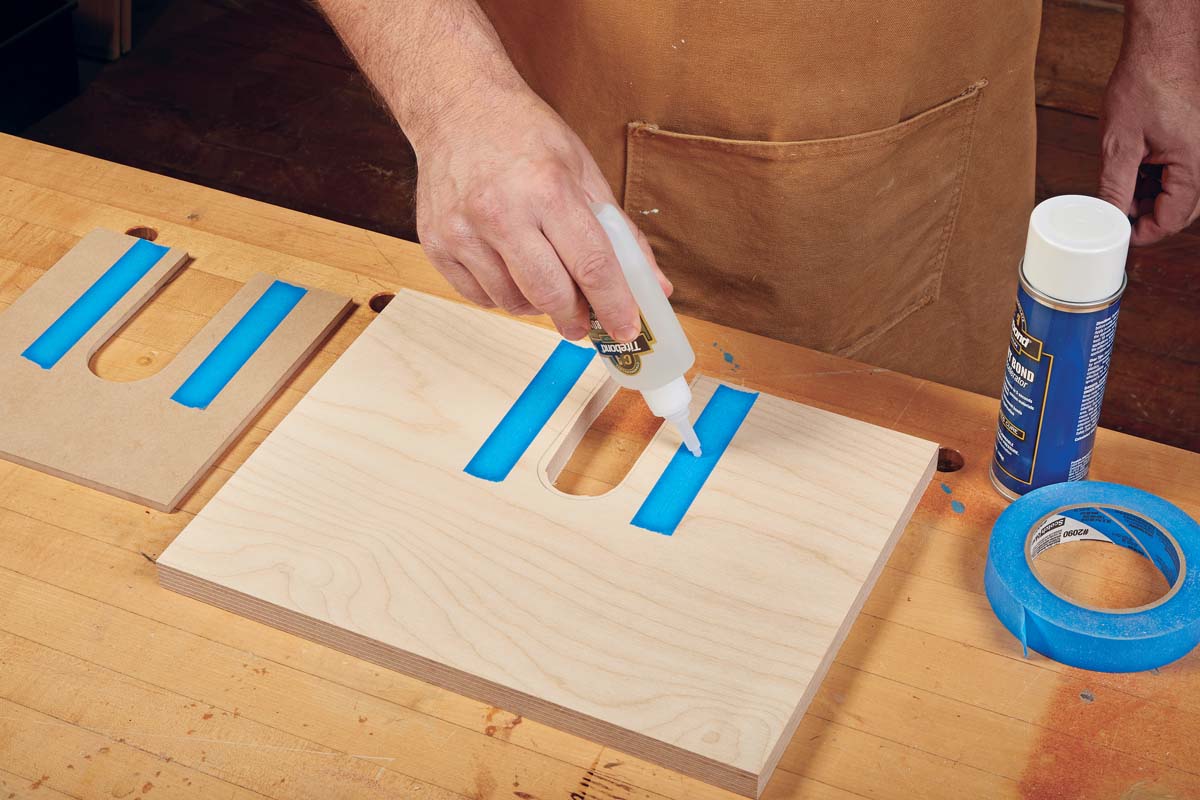 Using titbound instant bond adhesive applied to masking tape on one of the workpieces