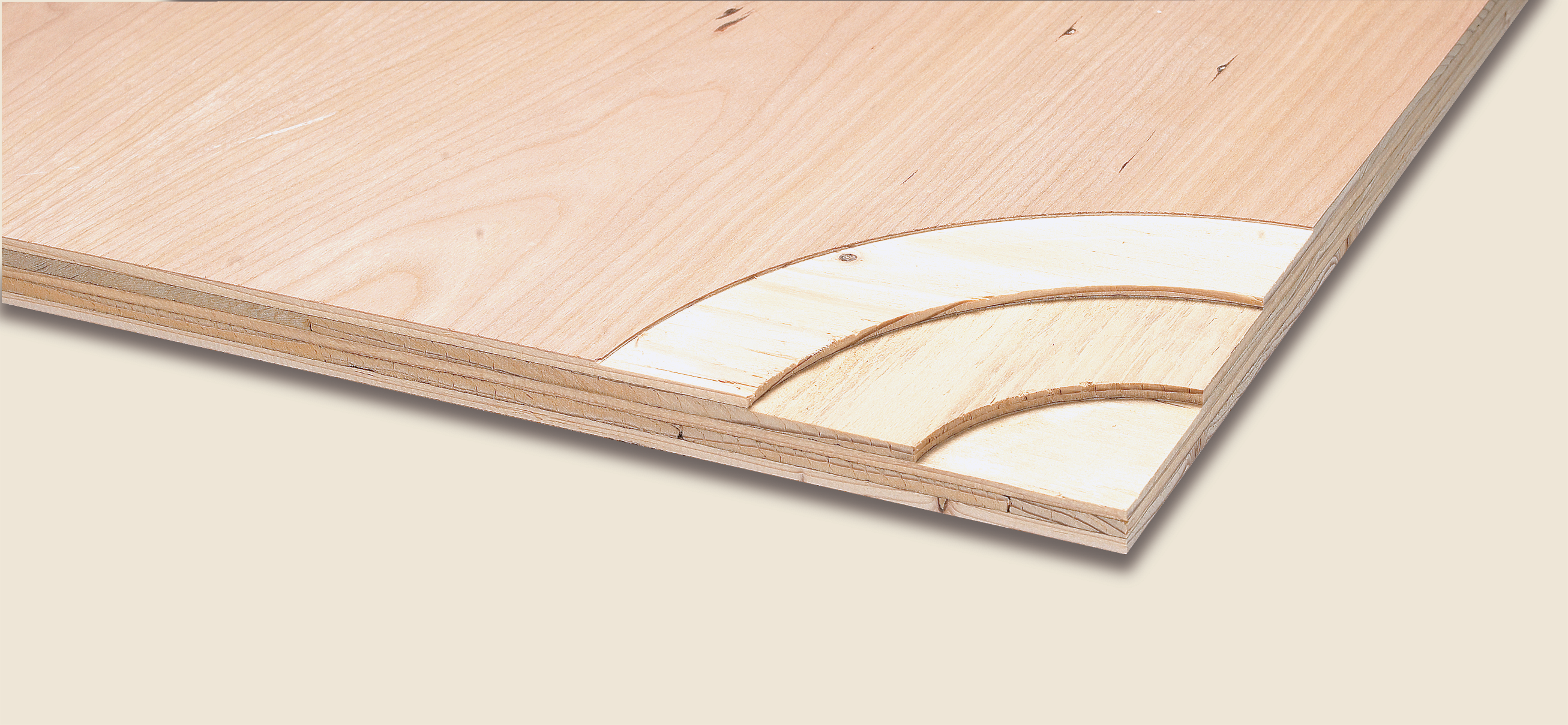 plywood layers with alternating grain direction
