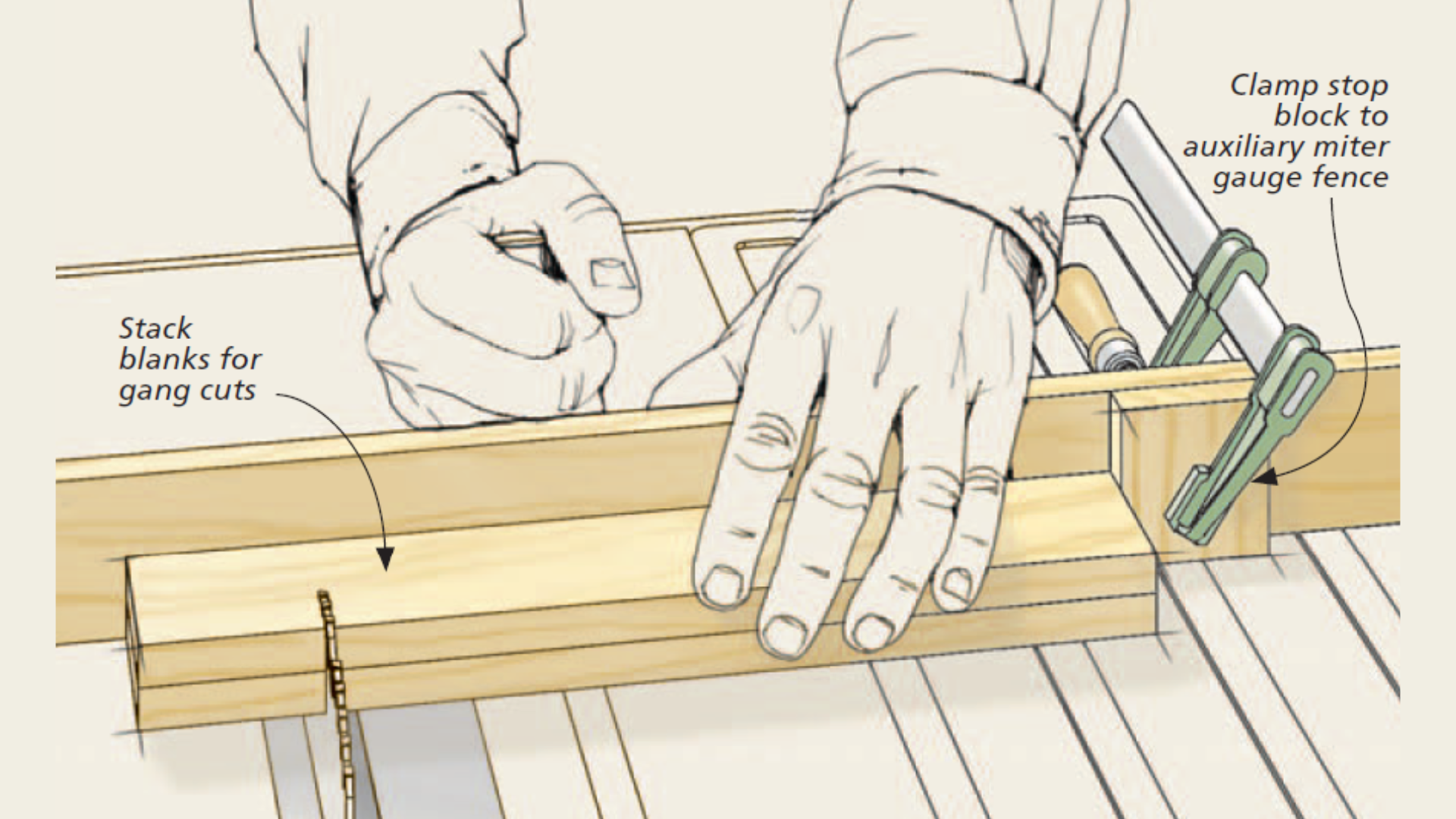 Illustration for clamp stop block