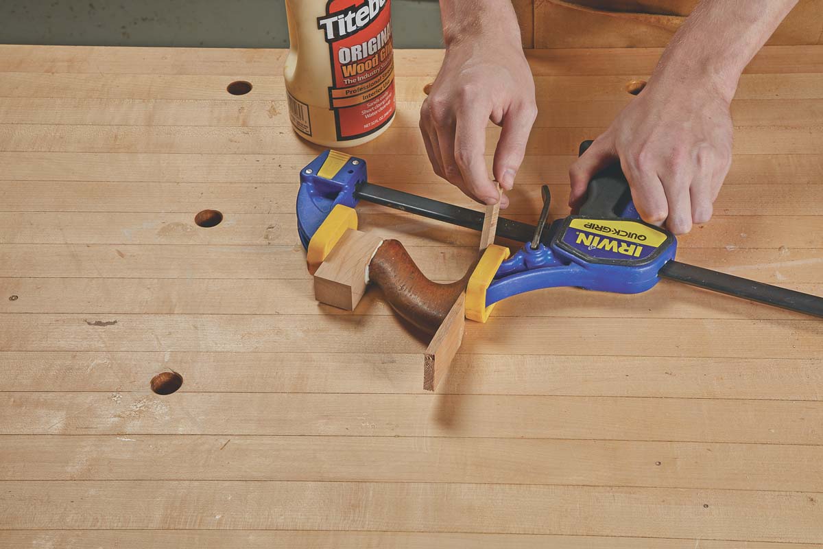clamping an gluing patch to horn/saw handle