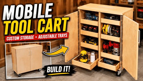 Mobile Tool Cart with Custom Storage & Pull-Out Trays | DIY Workshop Organization
