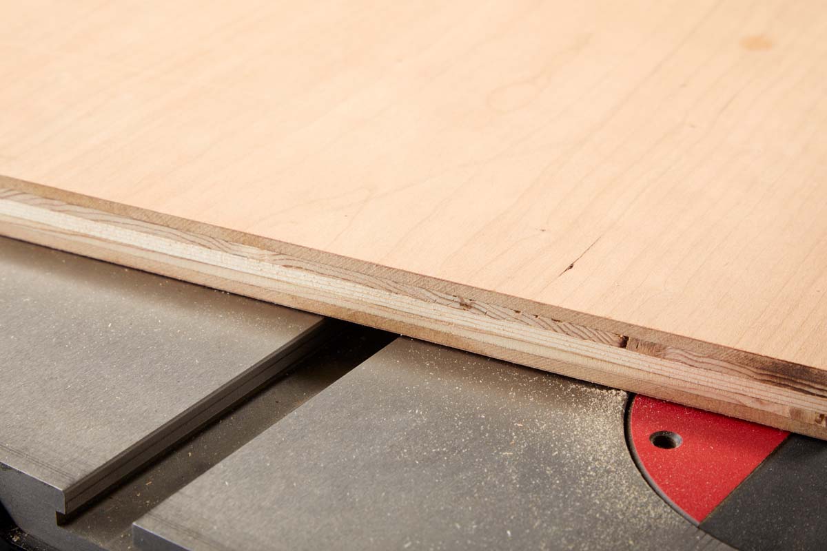 plywood with crosscut blade marks