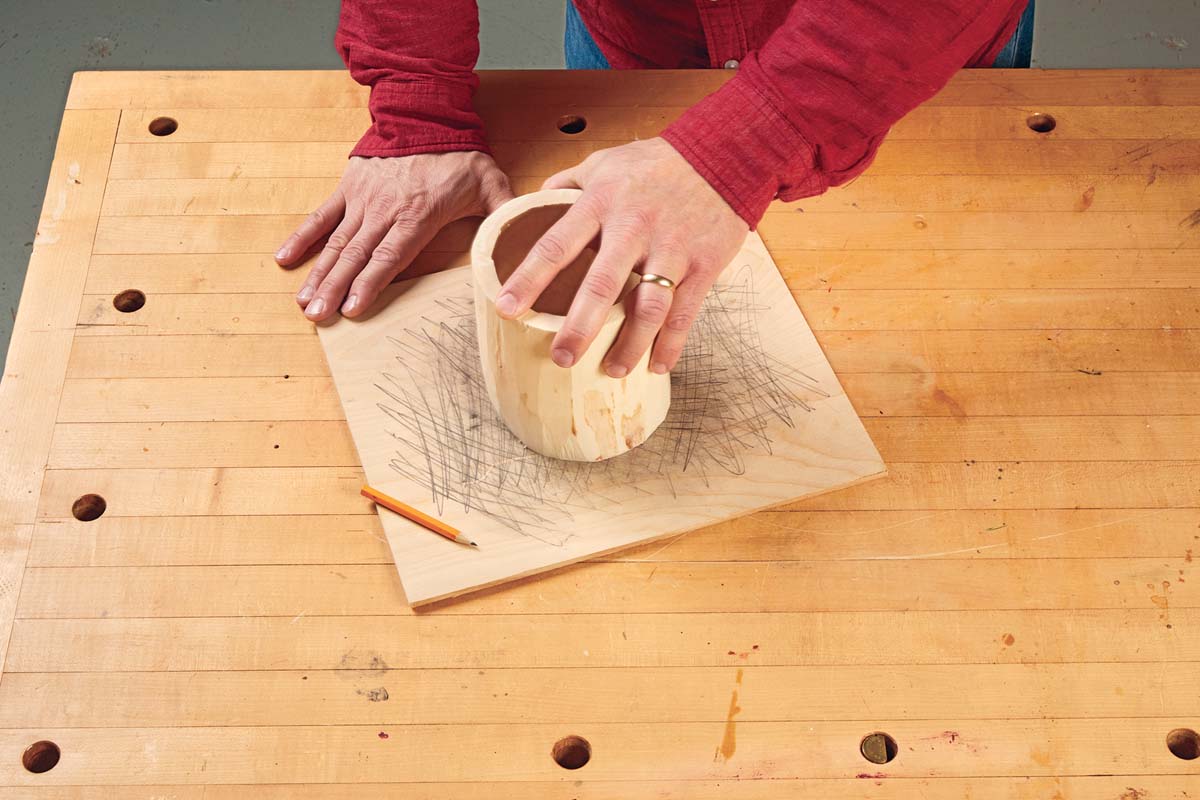wood canister made form a hollowed out tree branch
