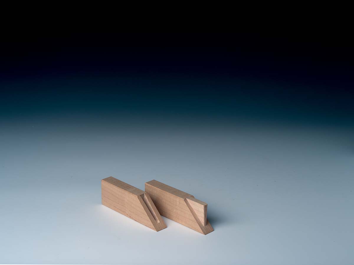 image of blind mitered dovetailed mortise and tenon joint on two wood blocks