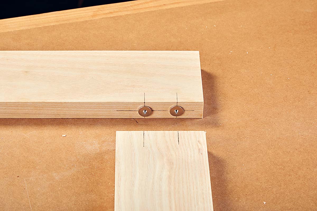 use dowel centers to measure next dowel holes