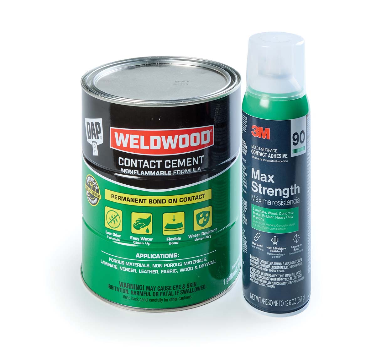image of water based wellwood contact cement and aeresol ahesives