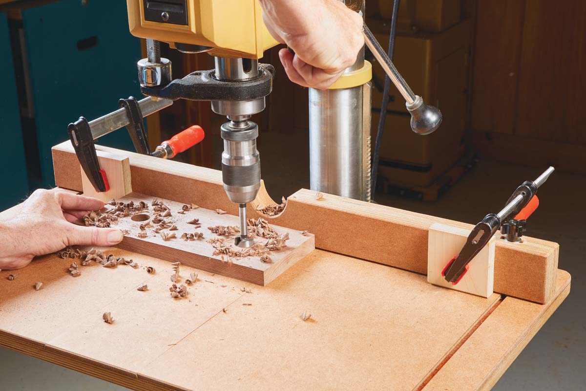 using Forstner bits on drill press to shape curves