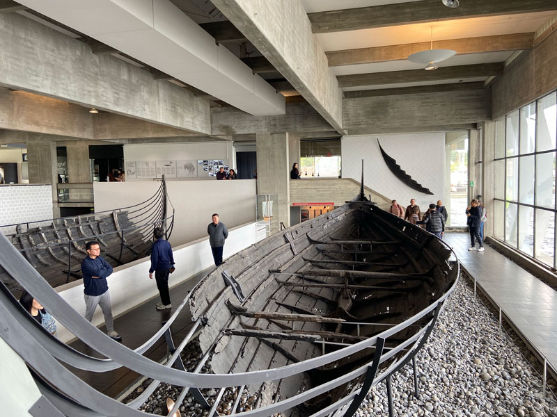 Viking ships on display