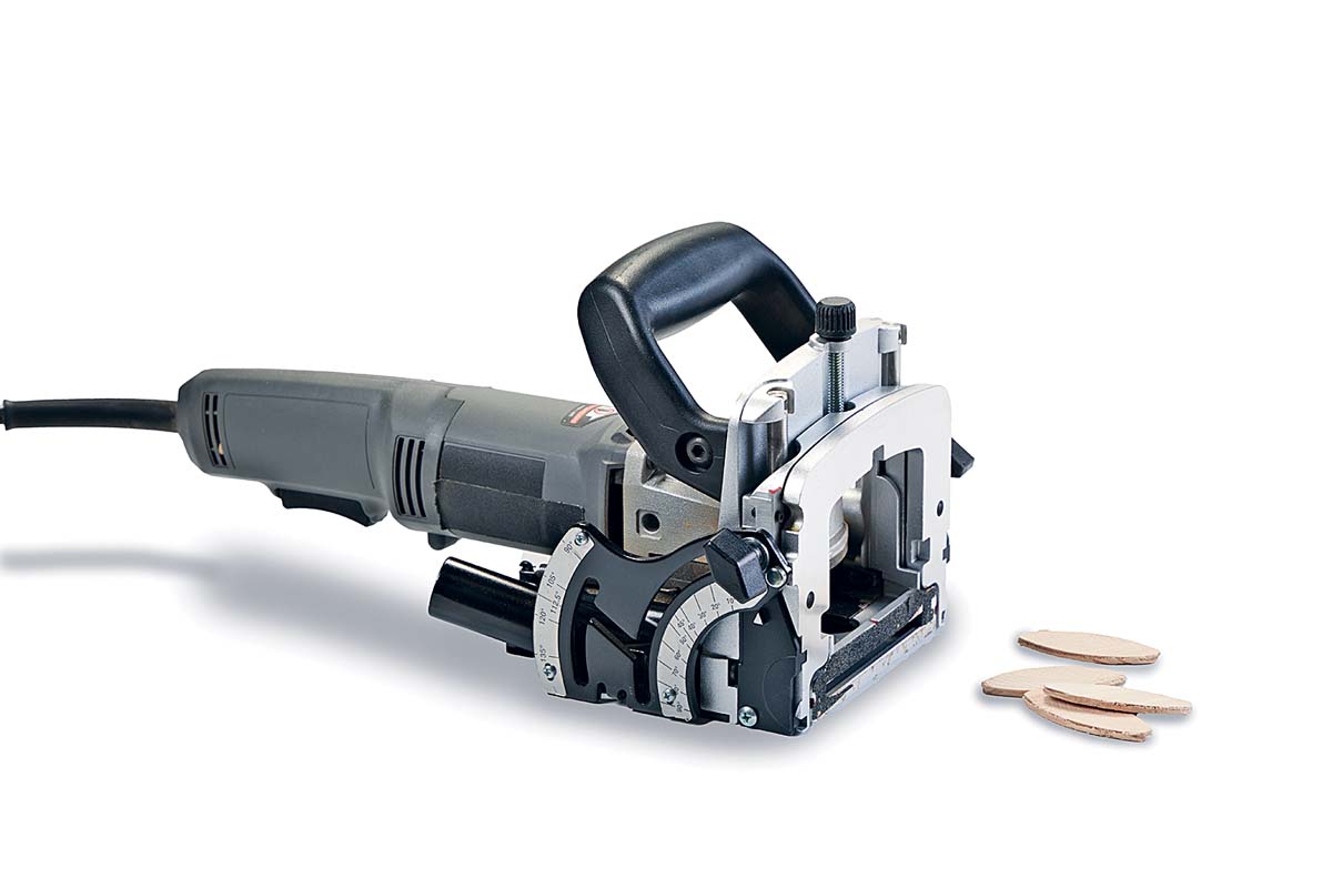 biscuit joiner with biscuit wood chips its made