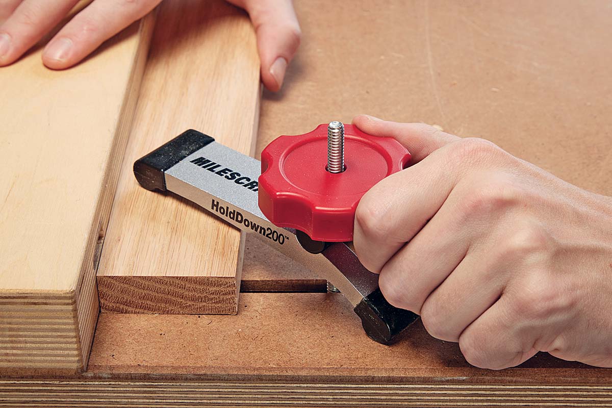 Milescraft HoldDown200 being used