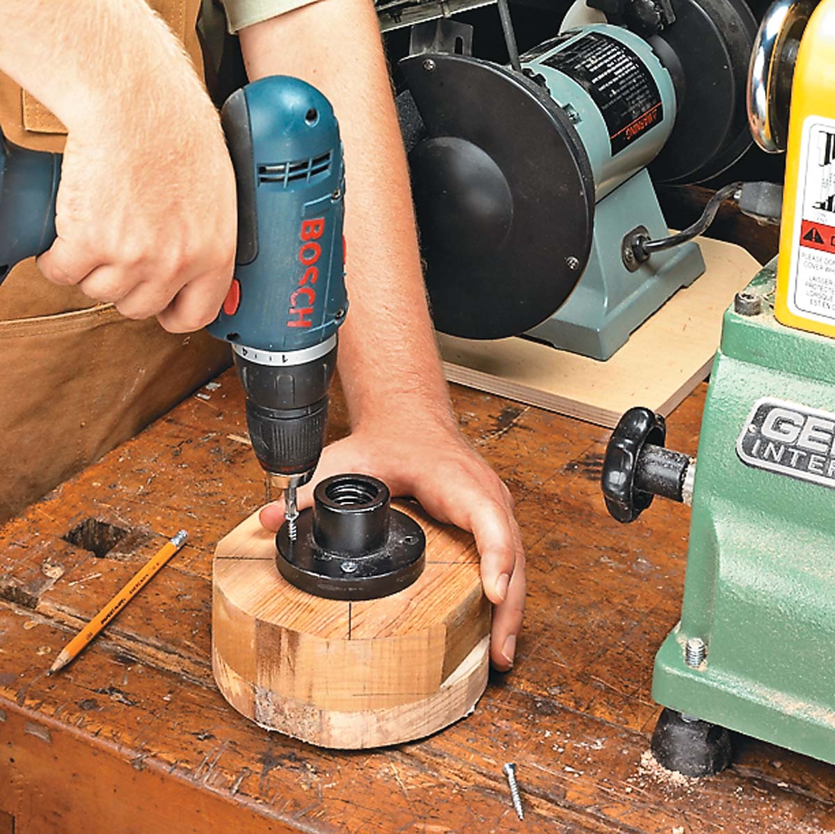 mounting faceplate onto block