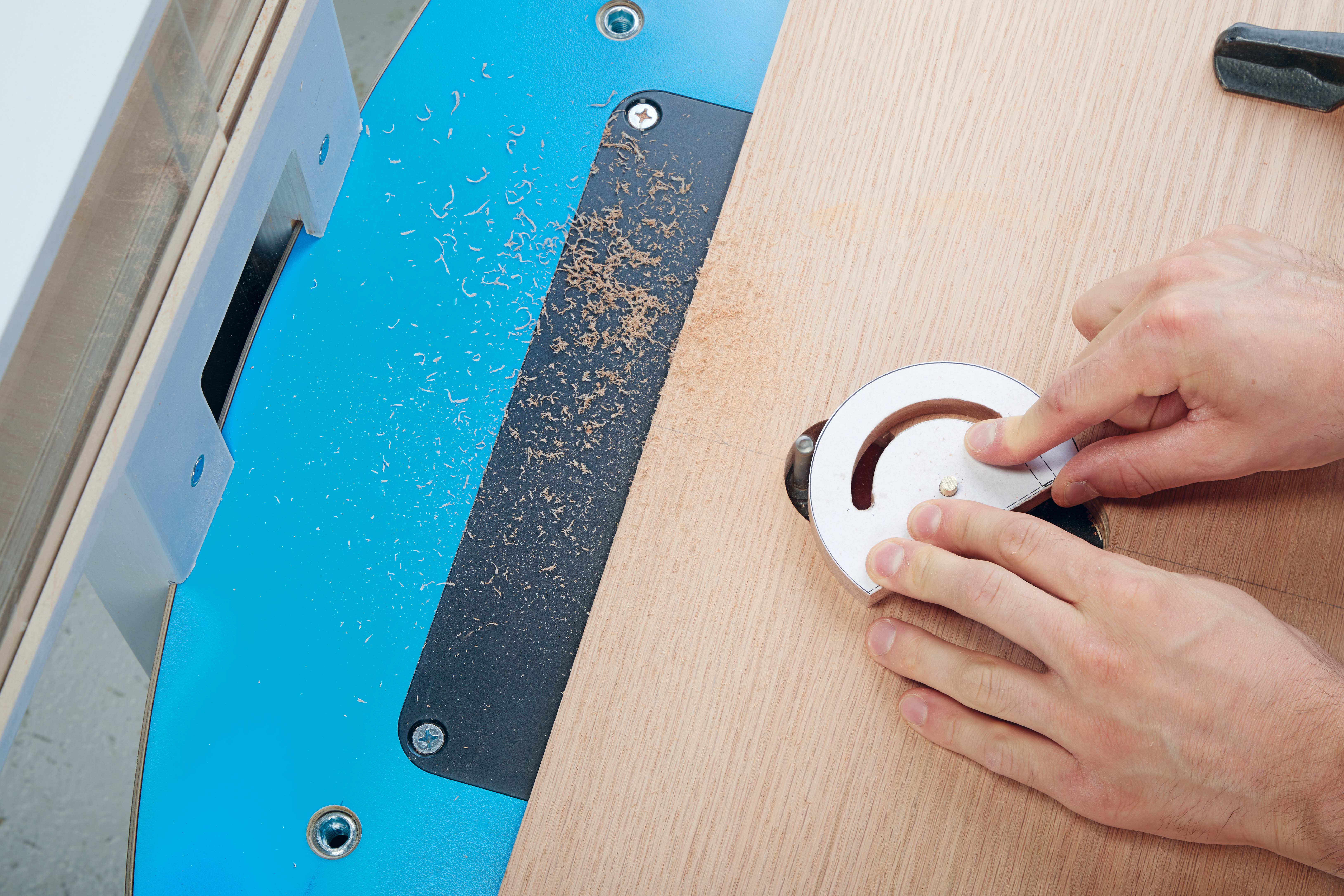 Rotating the blank against the bit to remove marks