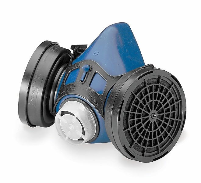 Blue respirator mask