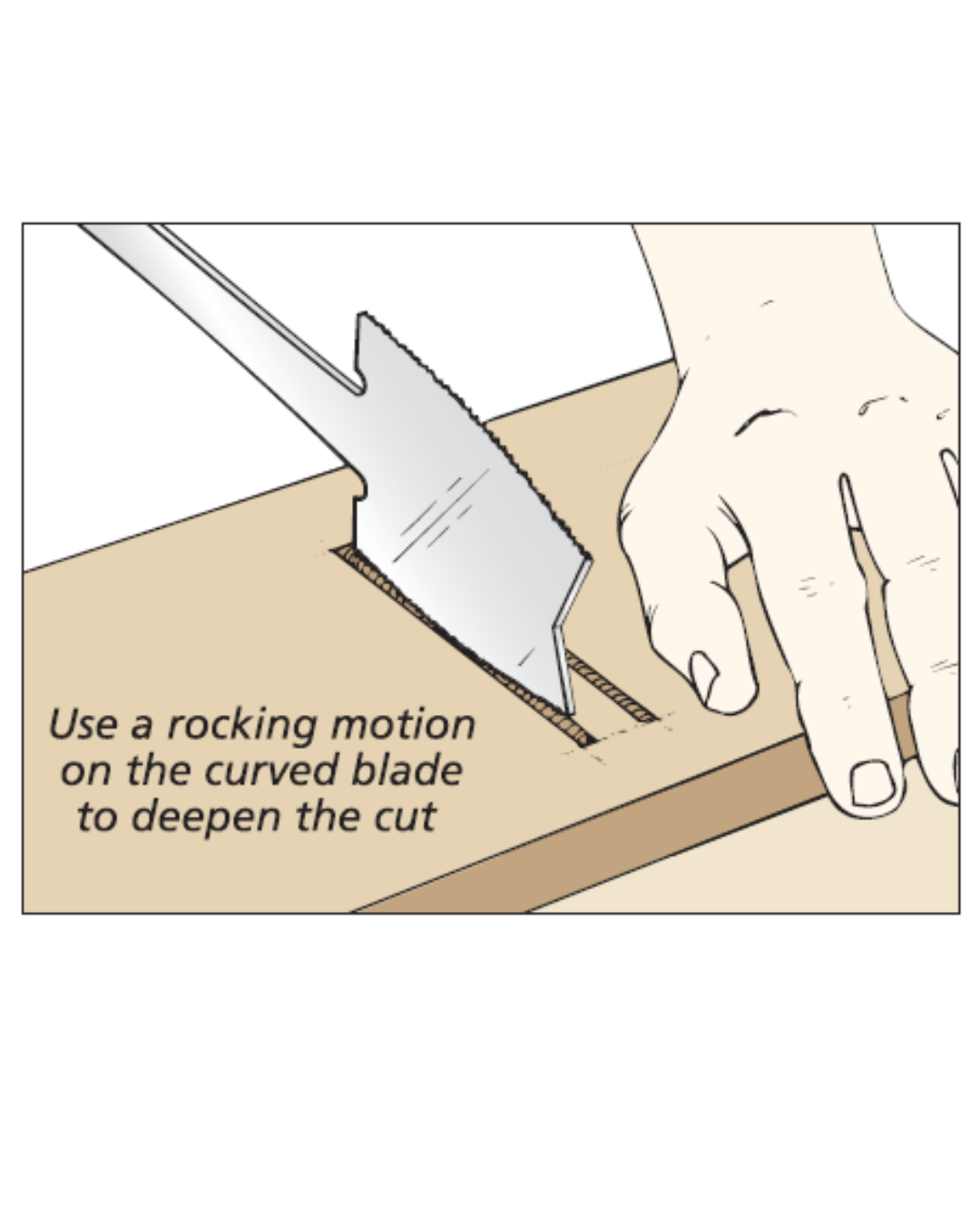 illustration of cutting with azebiki saw