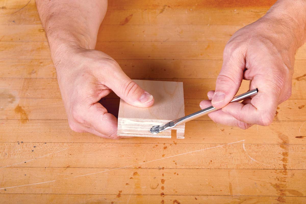 rounded acid flux brush applying glue