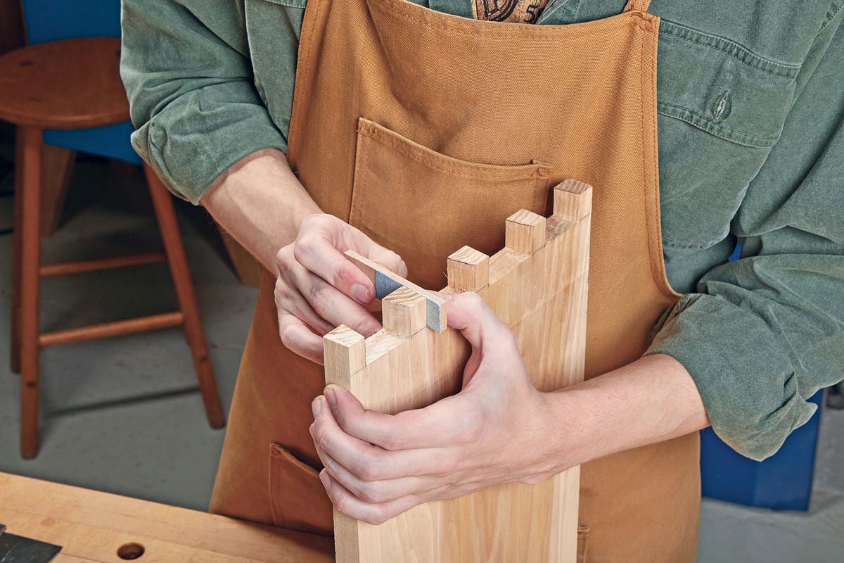 sanding gaps in the dovetails