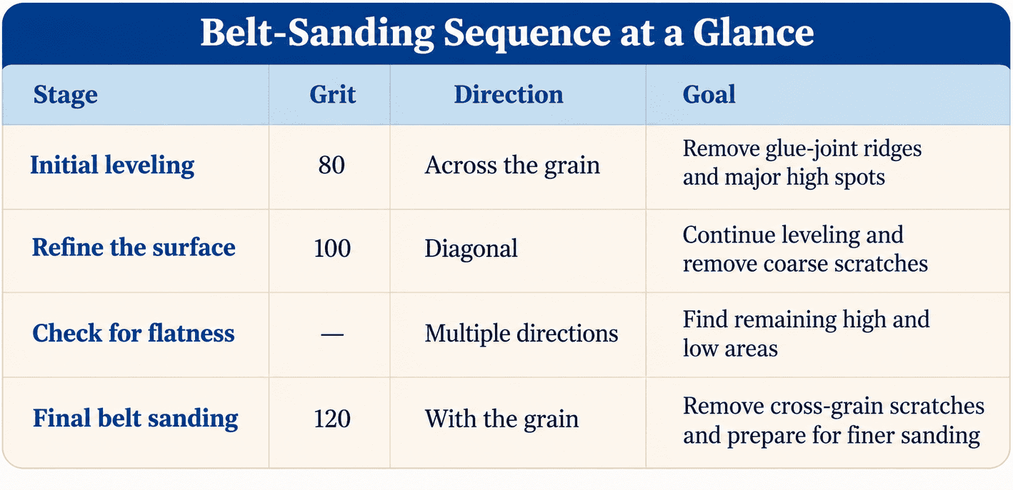 Belt-Sanding Sequence Guide