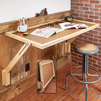 DIY Fold-Down Work Table for Small Workshops