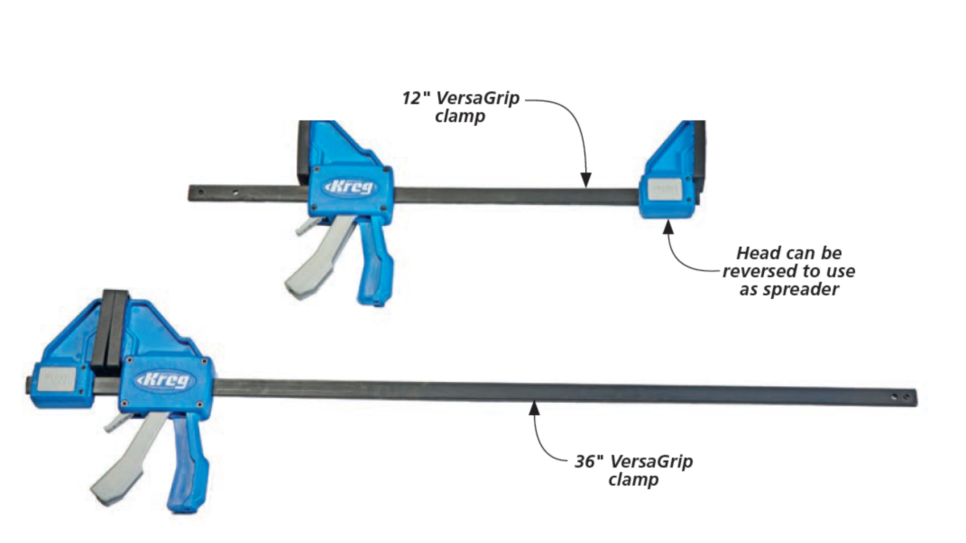 Kreg 12" VersaGrip clamp, and Kreg 36" VersaGrip