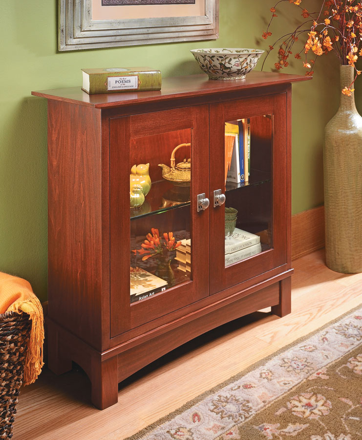 Lighted display cabinet woodworking plans