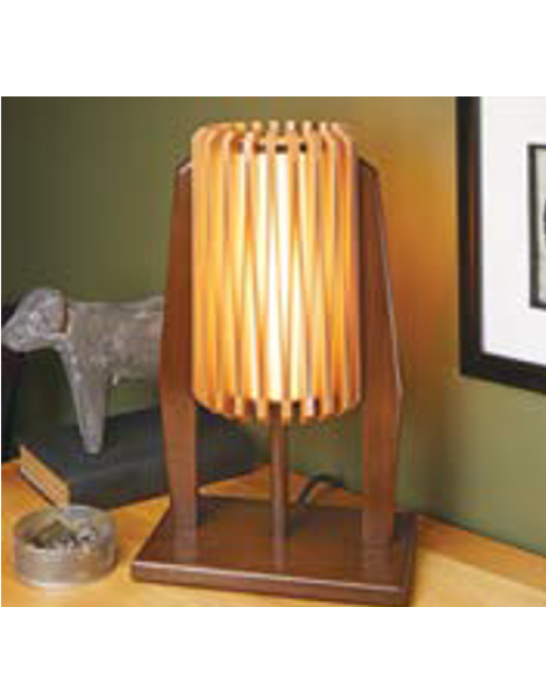 Image of wood lamp made with kerf bending technique