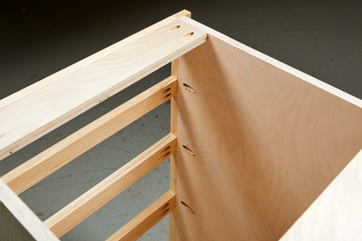 pocket holes used in wood case